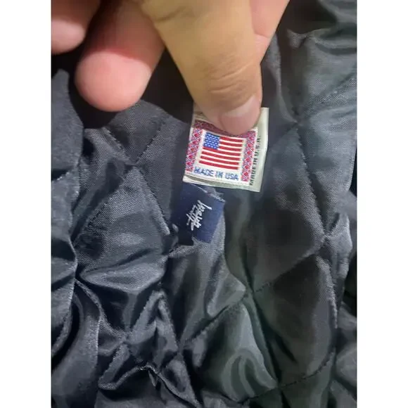 Vintage Stussy International Tribe Varsity Jacket M Wool Leather Sleeve 90s USA - Picture 9 of 9